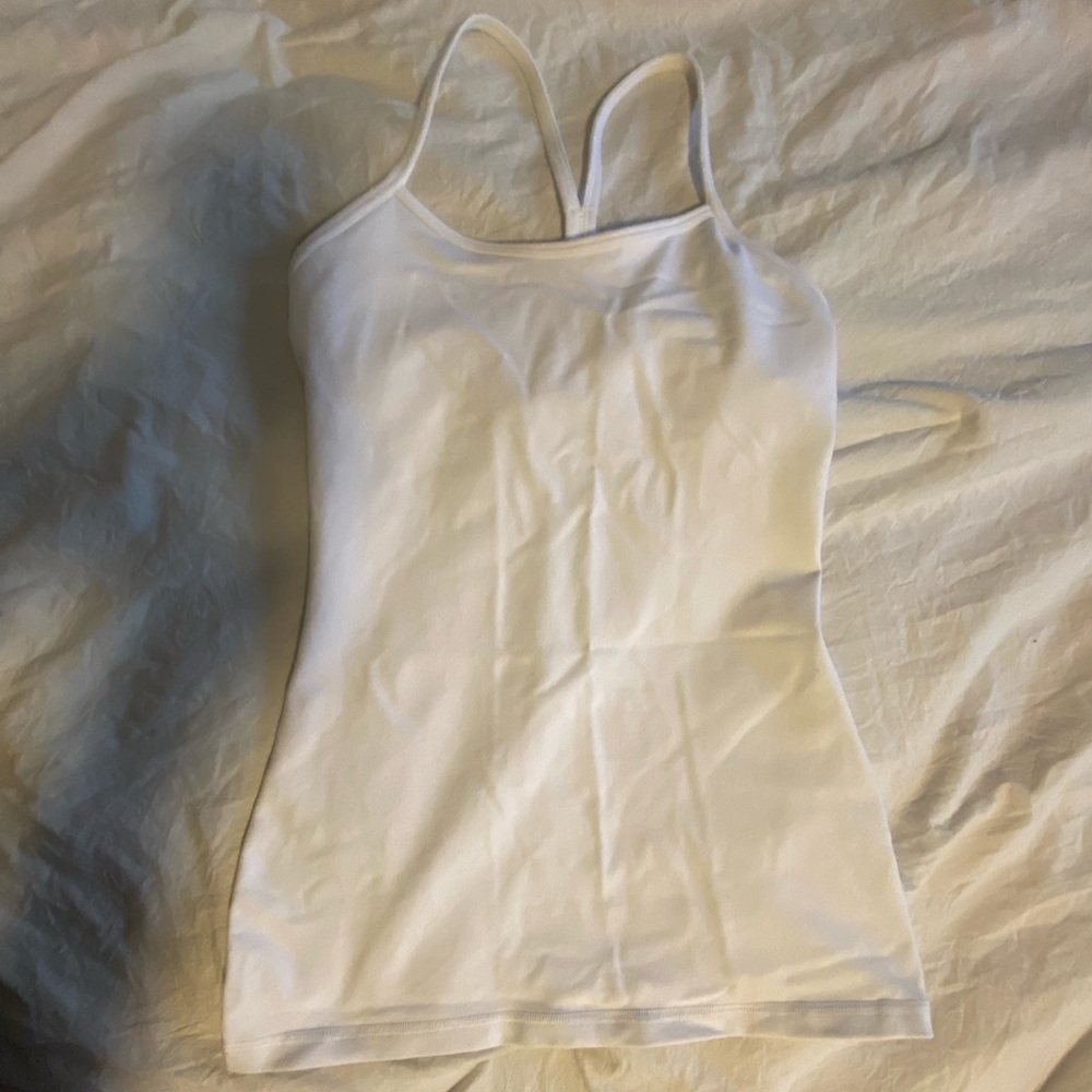 White lulu lemon size 4 tank top, never worn